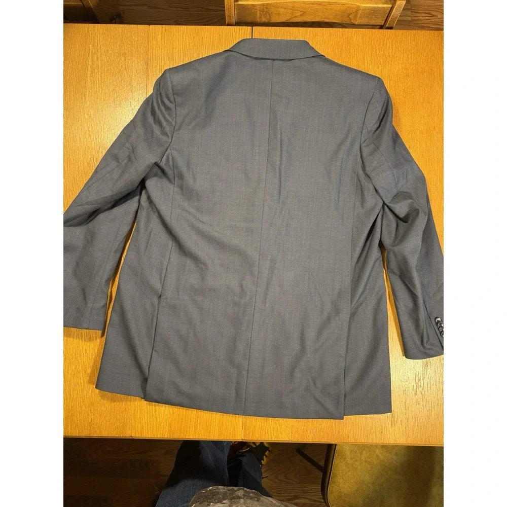 Indochino‎ Wool Blazer Mens 44L Blue Two Button Tailored Fit Sport Coat NWT